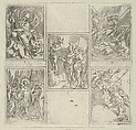 Title page to IL FUNERALE D'AGOSTIN CARRACCIO FATTO IN BOLOGNA SUA PATRIA DAGL'INCAMINATI Academici del Disegno; title inside a cartouche with a globe and stars at top and a grotesque mask at bottom, Francesco Brizio (Italian, Bologna ca. 1574–1623 Bologna), Engraving with some etching