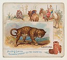 Leopard, from Quadrupeds series (N41) for Allen & Ginter Cigarettes, Allen & Ginter  American, Commercial color lithograph