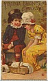 From the Girls and Children series (N64) promoting Virginia Brights Cigarettes for Allen & Ginter brand tobacco products, Allen & Ginter American, Commercial color lithograph