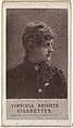 Florence Gerard, from the Actresses series (N67) promoting Virginia Brights Cigarettes for Allen & Ginter brand tobacco products, Allen & Ginter American, Photolithograph