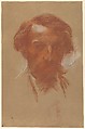 Self-Portrait, Jean-Baptiste Carpeaux  French, Red and brown chalk, heightened with white on tan paper