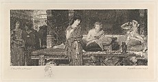 The First Course–The Dinner, Sir Lawrence Alma-Tadema  British, born The Netherlands, Etching on chine collé; remarque proof