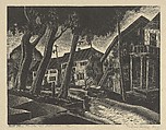 An Old Town in Illinois, Todros Geller  American, Woodcut