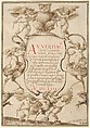 Frontispiece with Putti and Animals, Valerio Spada  Italian, Pen and brown and red ink