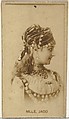 Mlle. Jaco, from the Actors and Actresses series (N145-8) issued by Duke Sons & Co. to promote Duke Cigarettes, W. Duke, Sons & Co.  American, Albumen photograph