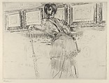 Madame Helleu Looking at the Watteau Drawings in the Louvre, Paul-César Helleu  French, Drypoint