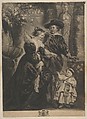 Rubens, his wife Helena Fourment, and their Child, Charles Phillips  British, Mezzotint