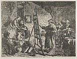 L'Atelier de Rembrandt, tableau de J. Gilbert (Rembrandt's Studio, a painting by J. Gilbert), from "L'Univers Illustré," p. 395, William Luson Thomas British, Wood engraving