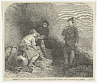 The Wounded Cateran by R. Carrick, Exhibition of the New Society of Painters in Water Colours, from "Illustrated London News", Joseph Lionel Williams  British, Wood engraving