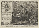 New Inventions of Modern Times [Nova Reperta], Amerigo Vespucci Discovering the Southern Cross with an Astrolabium, plate 18, Jan Collaert I  Netherlandish, Engraving