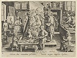 New Inventions of Modern Times [Nova Reperta], The Invention of Oil Painting, plate 14, Jan Collaert I  Netherlandish, Engraving