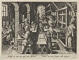 New Inventions of Modern Times [Nova Reperta], The Invention of Book Printing, plate 4, Jan Collaert I  Netherlandish, Engraving