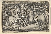 Hercules Fighting Against the Trojans, from "The Labors of Hercules", Sebald Beham  German, Engraving