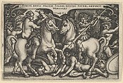Hercules Raping Jole, from "The Labors of Hercules", Sebald Beham  German, Engraving