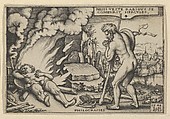 The Death of Hercules, from "The Labors of Hercules", Sebald Beham  German, Engraving