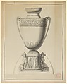 Design for a Wine Fountain, Henri Auguste  French, Pen and black ink, brush and gray wash, with framing lines in pen and black ink