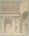 Interior of St. Peter's Basilica, Jean François Chalgrin French, Pen and black ink, brush and gray wash, and graphite