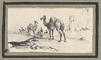 Camels in a Landscape, Victor Adam French, Lithograph