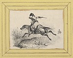Soldier on galloping horse, Victor Adam French, Lithograph