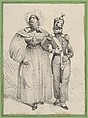 Soldier with a woman on his arm, Victor Adam French, Lithograph