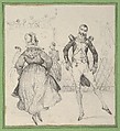 A soldier and a woman dancing, Victor Adam French, Lithograph