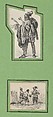 Soldiers and a Peddlar (2 prints of varying size mounted onto a green sheet), Victor Adam French, Lithograph
