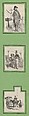 Soldiers (3 prints of varying size pasted onto a green sheet), Victor Adam French, Lithograph
