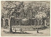 Book IV, plate 7: the fountain of the Tiburtine sibyl in the garden at Villa d'Este, Tivoli, from "The fountains of the Este garden in Tivoli" (Le fontane del Giardino Estense in Tivoli), Giovanni Francesco Venturini  Italian, Etching and engraving