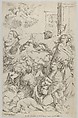 Massacre of the Innocents; group of women and children being attacked, two angels at upper left, after Reni, Gian Battista Bolognini Italian, Etching