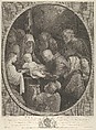 The Circumcision of Christ, a group of men and women surrounding him, an angel in the foreground, after Reni, François Germain Aliamet French, Engraving and etching