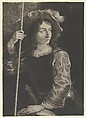 The Great Lansquenet or Standard Bearer, Prince Rupert of the Rhine  Bohemian, Mezzotint; first state of two