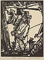 Organ Grinder, Greenfield American, Woodcut