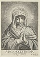 The Virgin in prayer looking down, after Reni, Francois de Poilly  French, Engraving