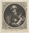 The Virgin with the infant Christ and the young Saint John the Baptist, in a circular frame, after Reni, Jacobus Coelemans  Flemish, Engraving
