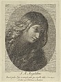 The head of Mary Magdalene looking down to the right, after Reni, Domenico Cunego  Italian, Engraving and etching