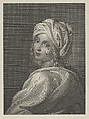 Portrait of Beatrice Cenci in bust-length, turning to face outwards with a cloth wrapped around her head, after Reni, Giovita Garavaglia Italian, Engraving