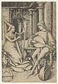 Lute Player and Harpist, from Scenes of Daily Life, Israhel van Meckenem German, Engraving