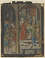 The Beheading of St. John the Baptist, Israhel van Meckenem German, Hand-colored engraving pasted on wood