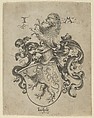 Coat of Arms with a Lion, Israhel van Meckenem German, Engraving
