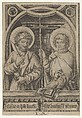 St. Bartholomew and St. Philip, from The Apostles, Israhel van Meckenem German, Engraving