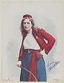 Blanche Bates in Under Two Flags, from the Actresses series (T1), distributed by the American Tobacco Co. to promote Turkish Trophies Cigarettes, Frederick Moladore Spiegle American, Commercial color lithograph