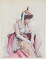 Actress as Becky Sharp, from the Actresses series (T1), distributed by the American Tobacco Co. to promote Turkish Trophies Cigarettes, Frederick Moladore Spiegle American, Commercial color lithograph