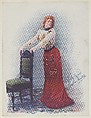Leslie Carter as Zaza, from the Actresses series (T1), distributed by the American Tobacco Co. to promote Turkish Trophies Cigarettes, Frederick Moladore Spiegle American, Commercial color lithograph