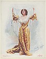 Julia Opp in A Royal Rival, from the Actresses series (T1), distributed by the American Tobacco Co. to promote Turkish Trophies Cigarettes, Frederick Moladore Spiegle American, Commercial color lithograph