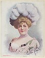 Lillian Russell, from the Actresses series (T1), distributed by the American Tobacco Co. to promote Turkish Trophies Cigarettes, Frederick Moladore Spiegle American, Commercial color lithograph
