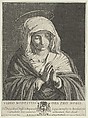 The Virgin in prayer looking down, after Reni, Jean Baron French, Engraving