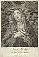 The Virgin looking upwards with hands crossed over her chest, after Reni, Domenico Cunego  Italian, Engraving