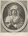The Virgin in prayer looking down, in an oval frame, after Reni, Francois de Poilly  French, Engraving