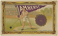 Amherst College, version two, part of the College Series cabinet cards (T6), Murad Cigarettes, Chromolithograph with hand-coloring