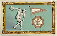 Brown University, version two, part of the College Series cabinet cards (T6), Murad Cigarettes, Chromolithograph with hand-coloring